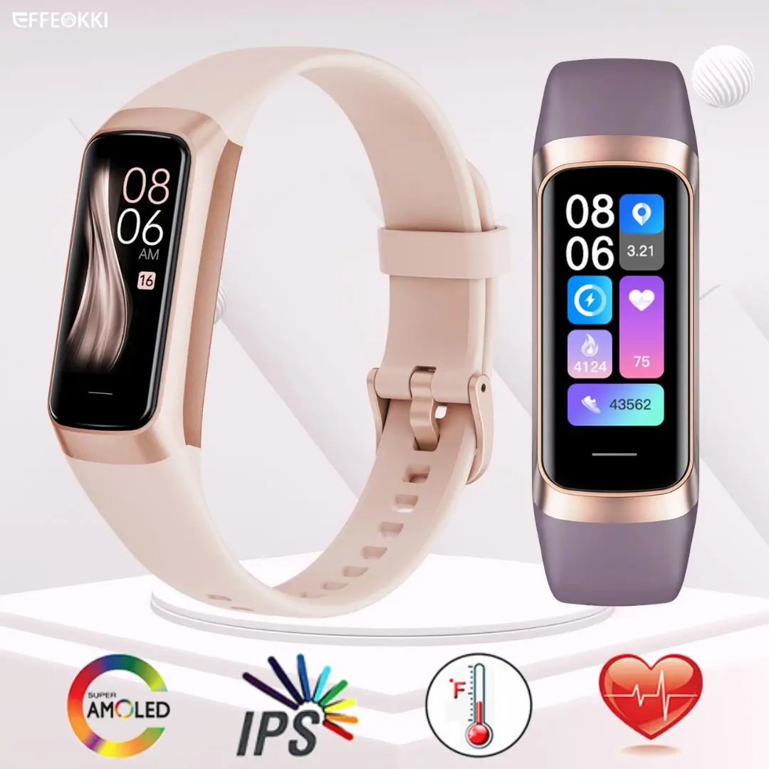 Men Women Pedometer Sport Fitness Tracker Amoled Smart Band Pro Heart Rate Blood Watch IP67 Waterproof Smart Bracelet