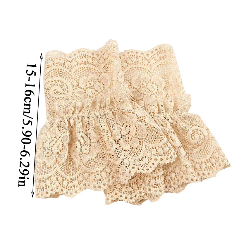 1Pair Sun Protection Gloves Arm Cover Scar Cover Ruffles Elbow Sleeve Detachable Sleeve Cuffs Lace Cuffs Fake Sleeve