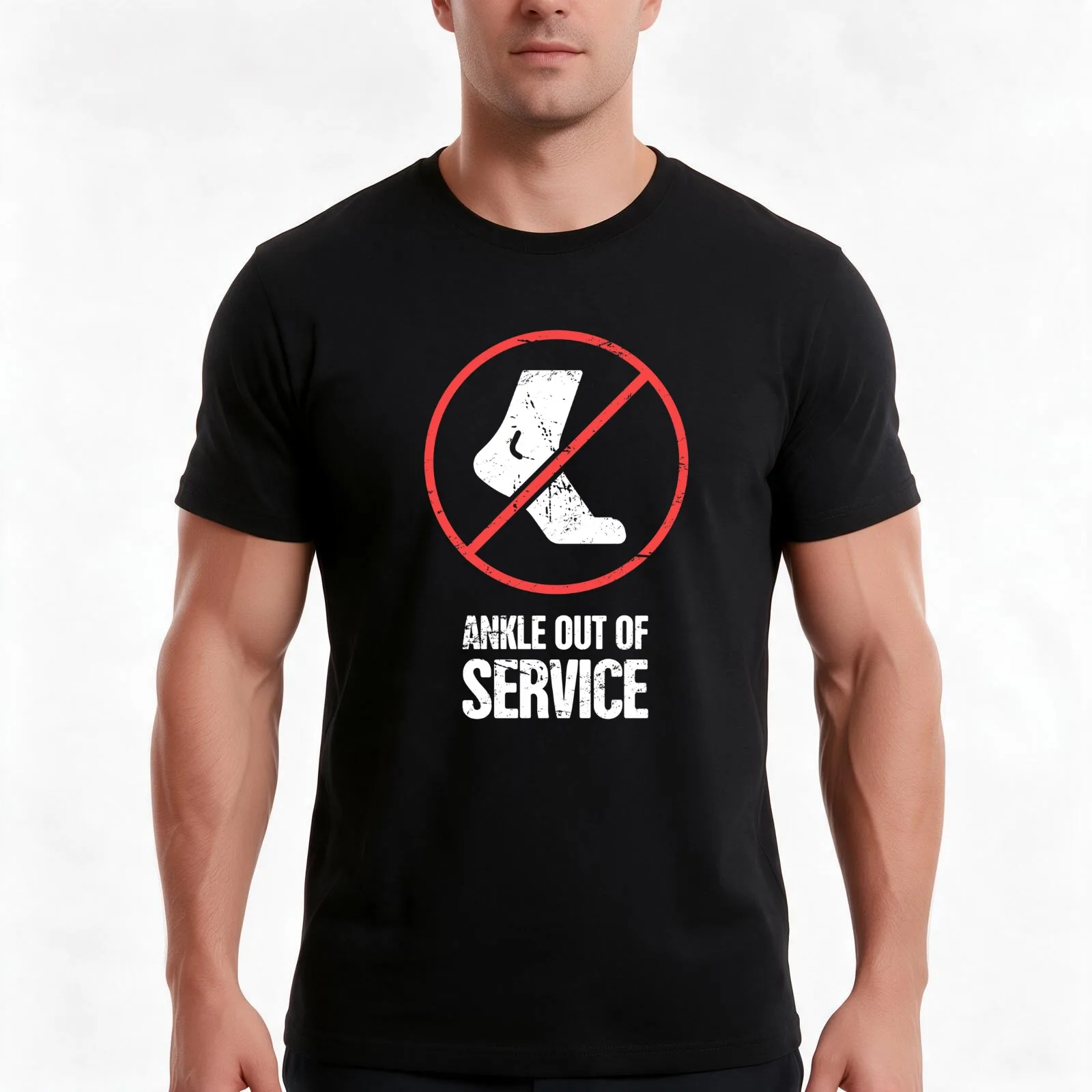 Funny Get Well Gift - Broken Ankle Fracture T-Shirt, Summer Casual Cotton Tee, Oversized Streetwear Tops, Vintage Graphic Print