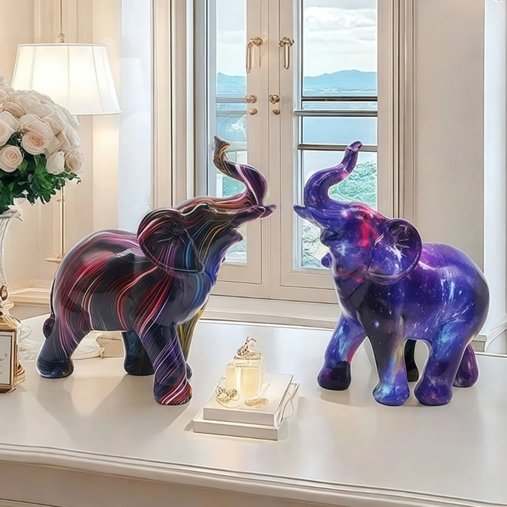 New Arrival American Style Colorful Mini Elephant Resin Craft, Home Animal statue, TV cabinet wine cabinet decorative ornaments