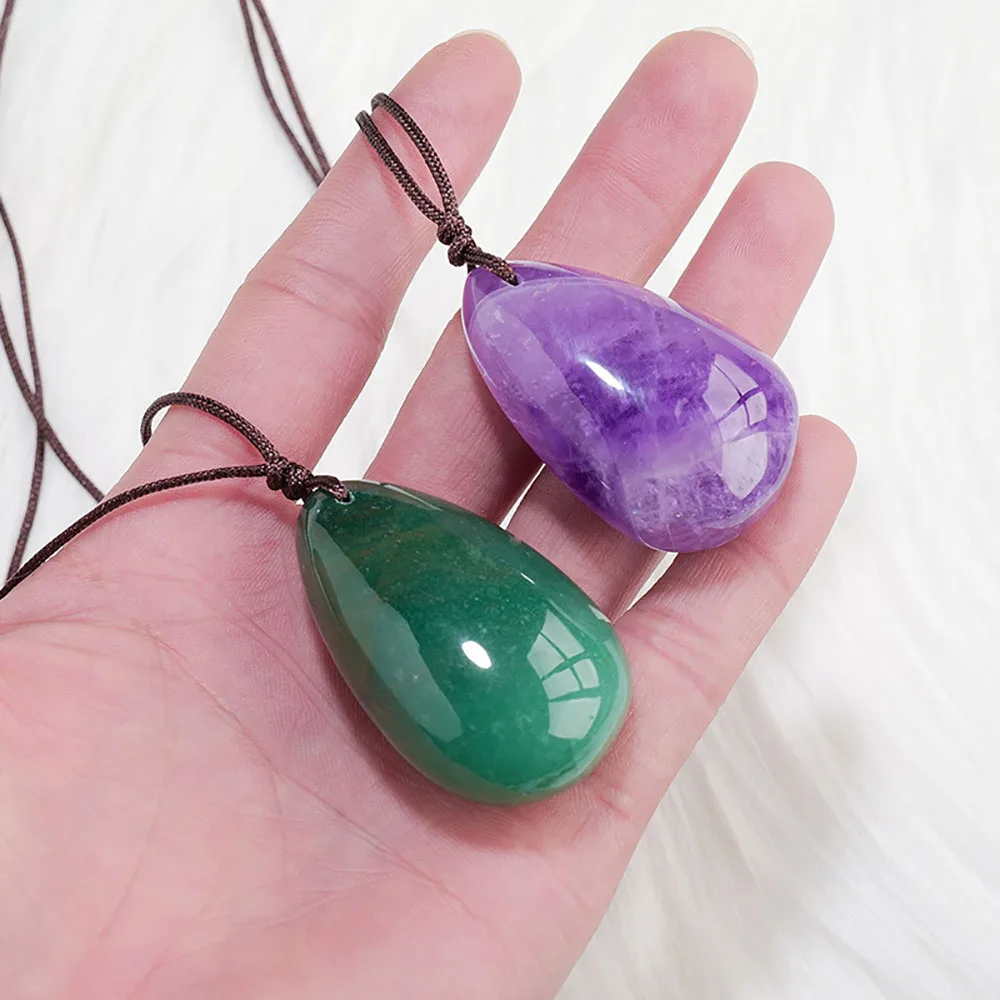 Natural Crystal Quartz Pendant Water Drop Healing Crystals Amethyst Tiger Eye Stones Citrine Lapis Lazuli Chakra Charms Necklace