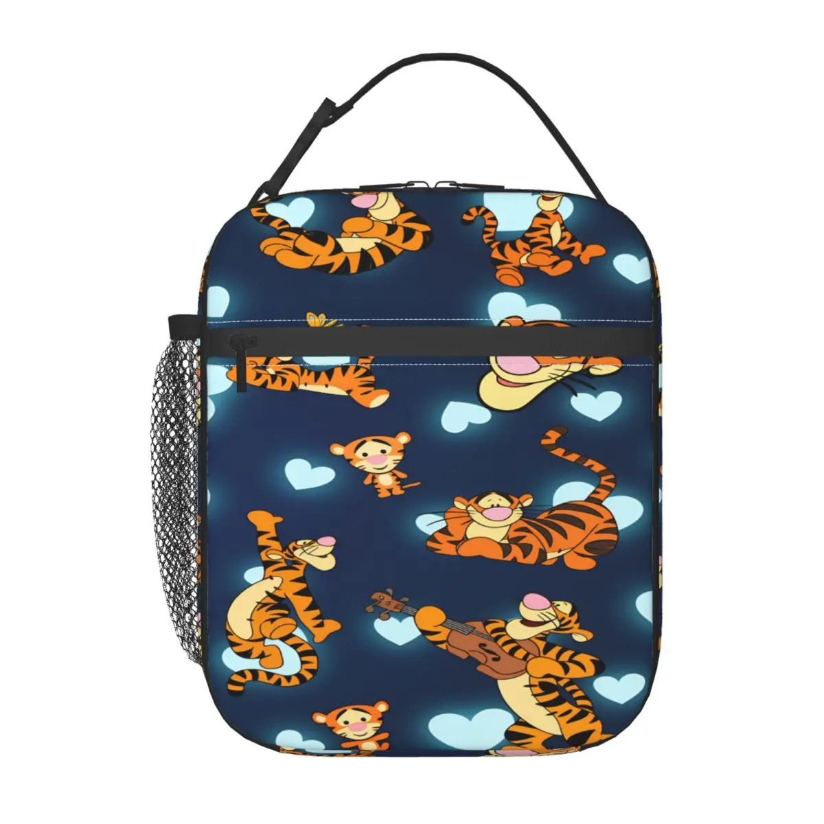 Winnie The Pooh Tigger Lunch Bag Portable Zipper Lunch Box Women Travel Print Cooler Bag Vintage Oxford Tote Food Bags