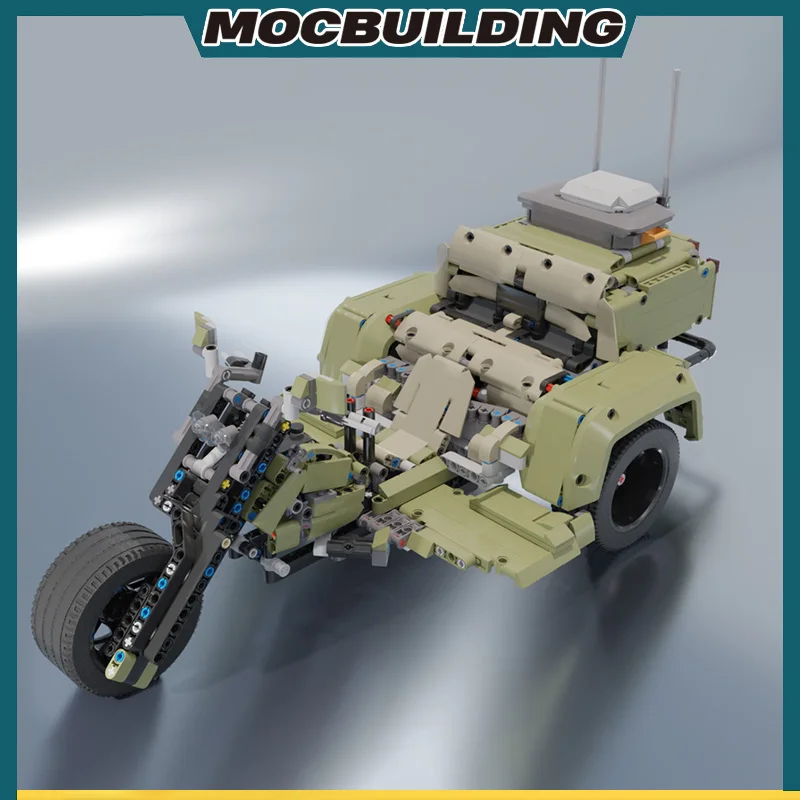 MOC Building Block Commando Trike Technology Bricks DIY Assembled Model Motorcycle Toy Holiday Gifts