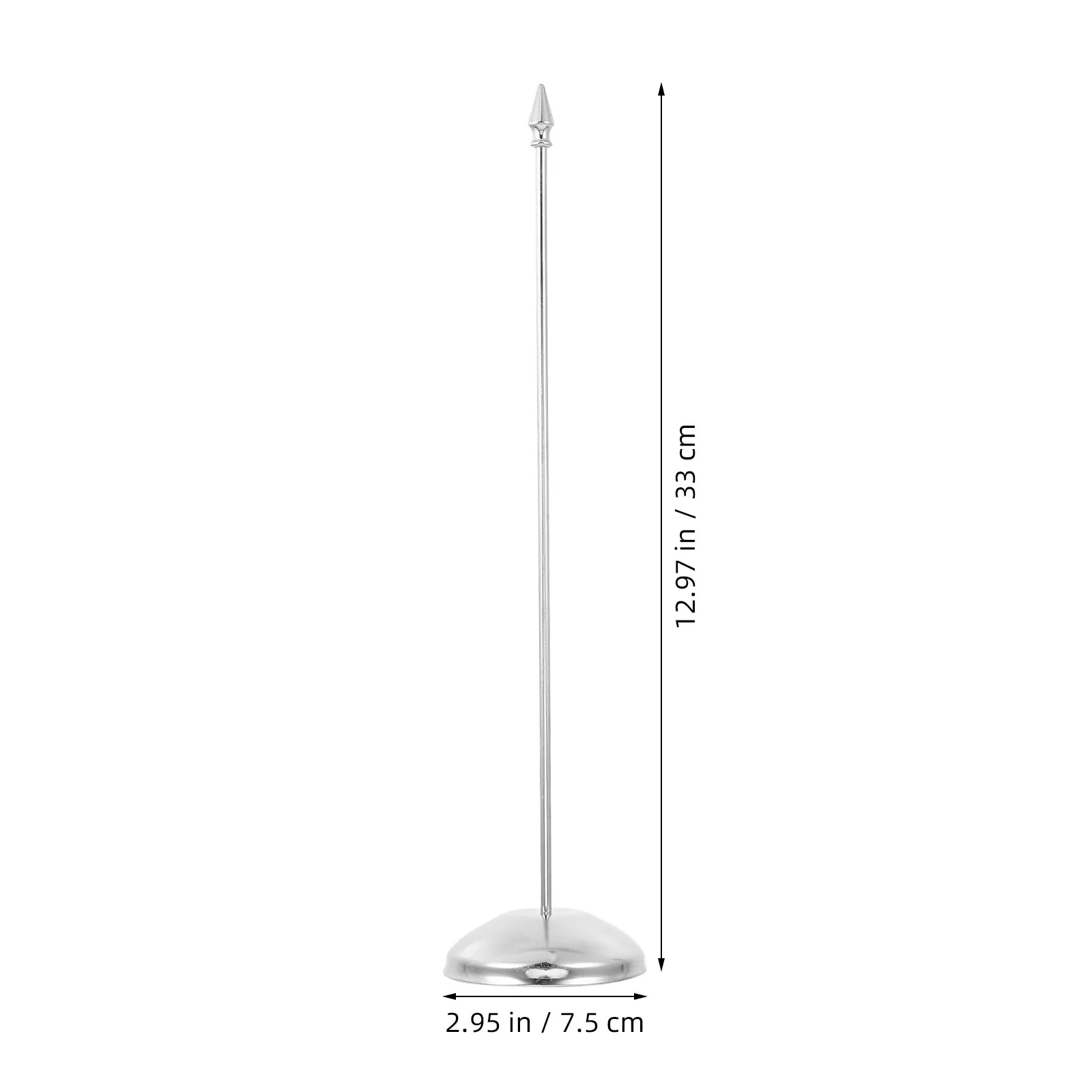 Metal Silver Tabletop Flag Stand Desktop Mini Flag Holder Stable Compact Office Desk Pole Base Indoor Banner Display