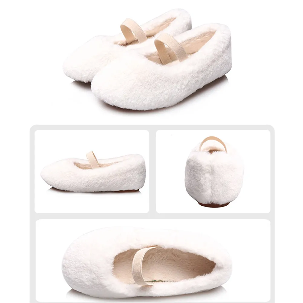 1Pair Warm Winter Princess Shoes for Little Girls Soft Sole Comfortable Fashion Kids Flat Shoes Matching Tutu Dress Birthday - view 5