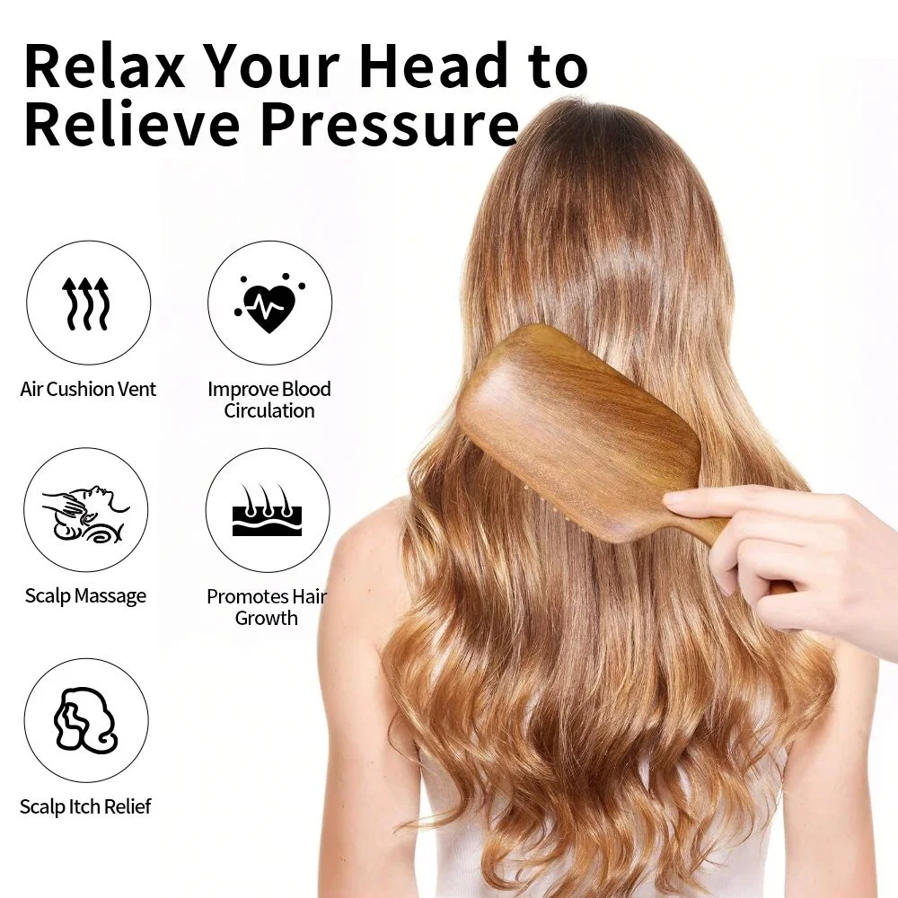 

1pc Wood Comb Professional Air Cushion Hair Loss Massage Brush Hairbrush Comb Scalp Hair Care Healthy Wooden comb Comb