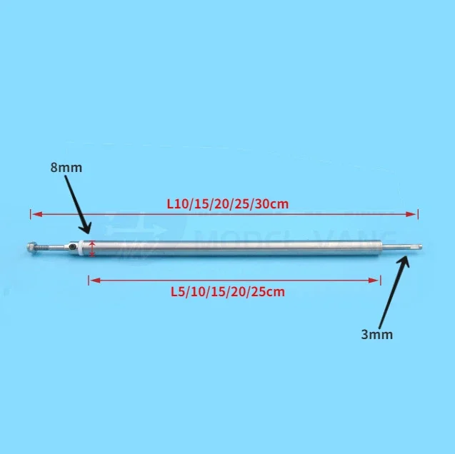 3mm L10/15/20/25/30cm RC Model Boat Shaft Assembly Stainless Steel Drive Dog Shaft+Shaft Sleeve+Crutch Gasket+Self-locking Nut