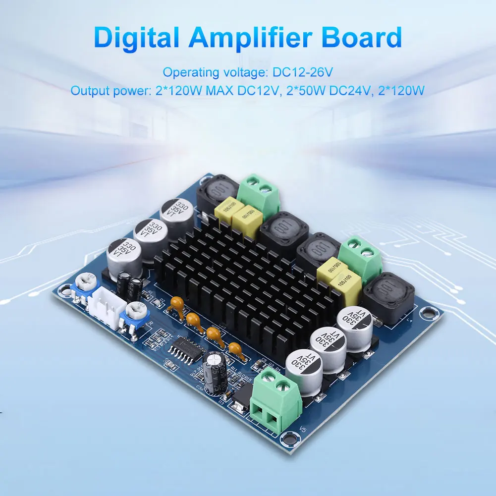 XH-M543 TPA3116D2 2*120W Dual Channel Digital Stereo Audio Power Amplifier Board High Power DIY 240W Amplificador Sound Board