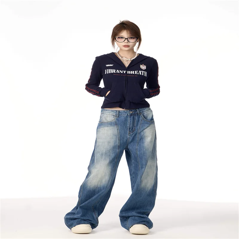 

Women Blue Y2k Baggy Jeans Japanese 2000s Style Jean Pants 90s Vintage Harajuku Oversize Bent Knife Denim Trousers Clothes 2025