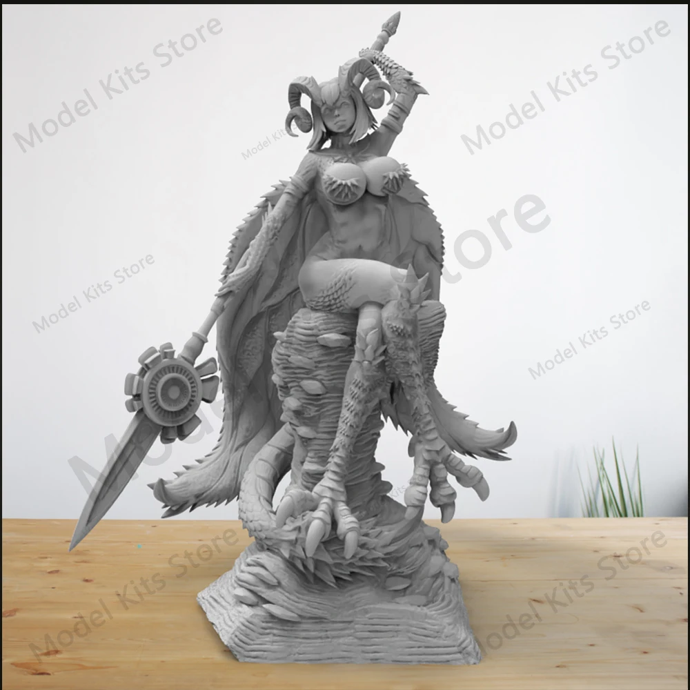 Kit de figurines en résine à l'échelle 1/24, figurine Belle Kulve Taroth Girl, Kit de figurines d'impression 3d, Micro Statue incolore, jouet non peint, bricolage