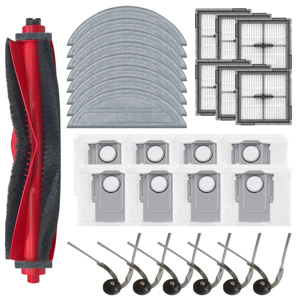 

Replacement Accessory Set for Roborock Q10 S5+ Q10 VF+ Q10V+ Robot Vacuum featuring Mop Cloths Dust Bags and Side Brushes