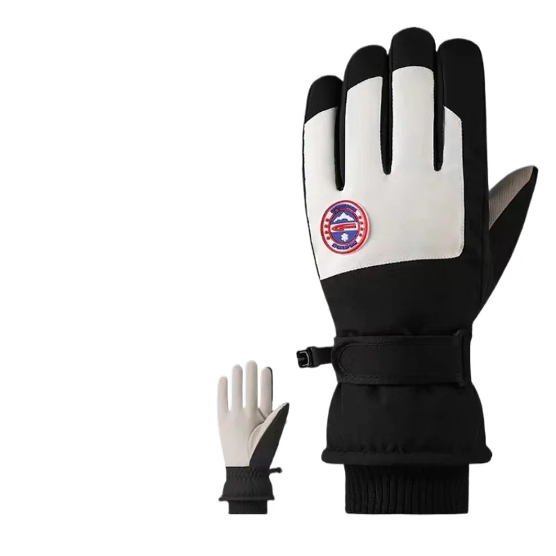 Зимние лыжные перчатки для мужчин, теплые водоотталкивающие бархатные и утолщенные перчатки для альпинизма и велоспорта с сенсорным экраном