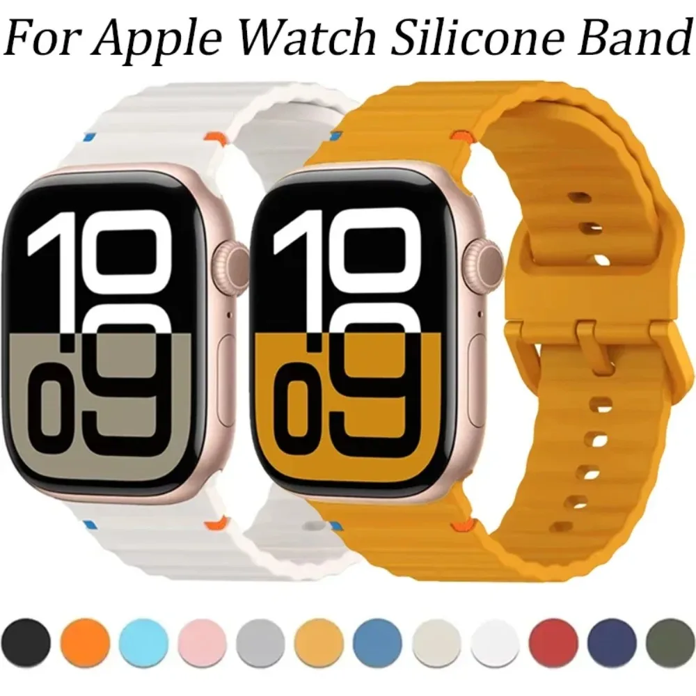 Silikonarmband für Apple Watch Series 11 10 46mm 42mm Ultra 3/2 49mm Komfortables Armband für iWatch Series 9 8 7 6 5 SE3 Zubehör