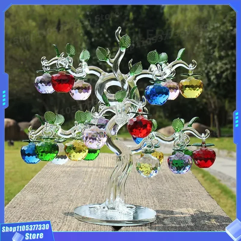 Personalized Crystal Apple Tree Wedding Favors Custom Logo Glass Fruit Ornament Home Decor Gift for Guests Bridal Shower