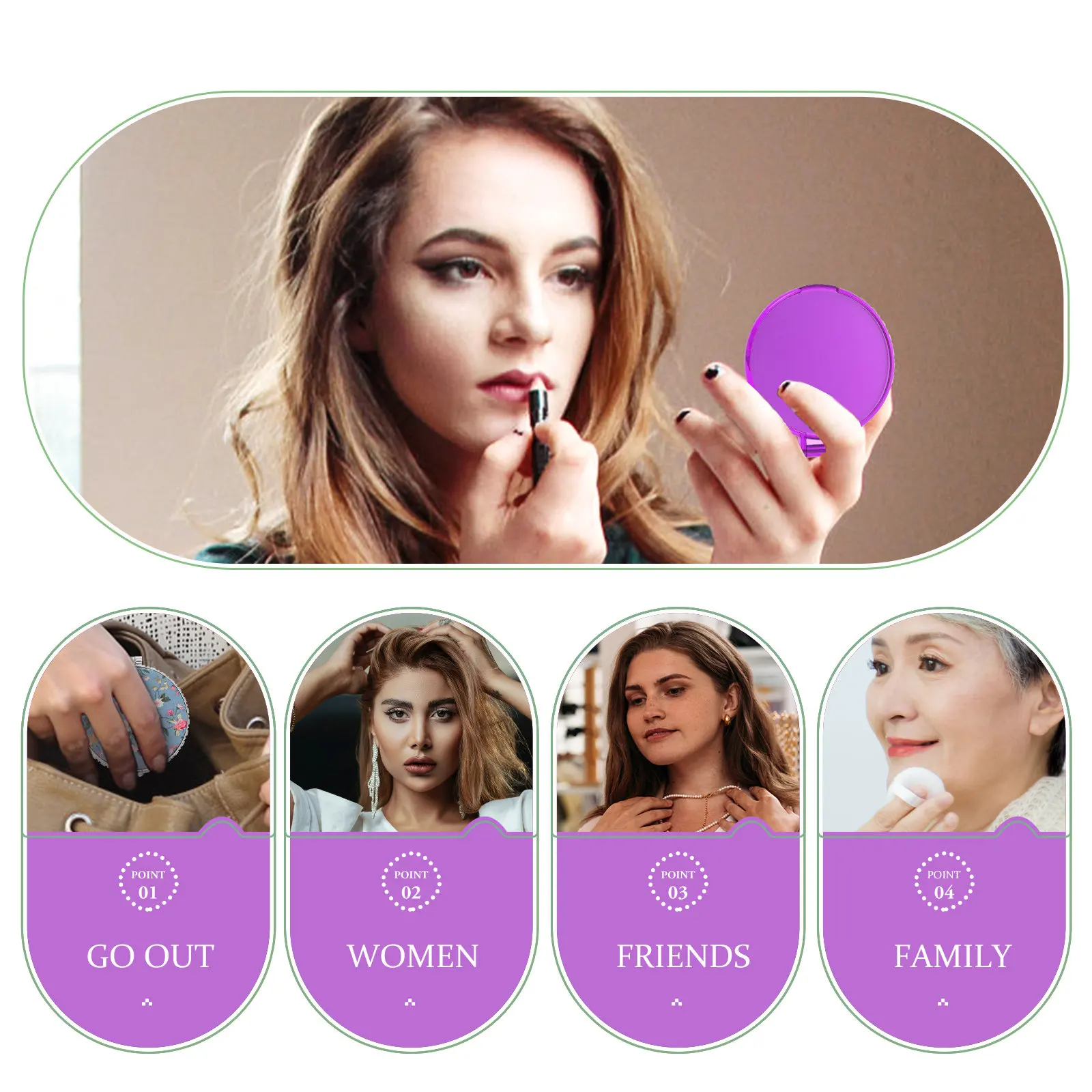 24Pcs Folding Round Makeup Mirrors Portable Mirrors Pocket Compact Mirror for Women Gift Makeup Mirror