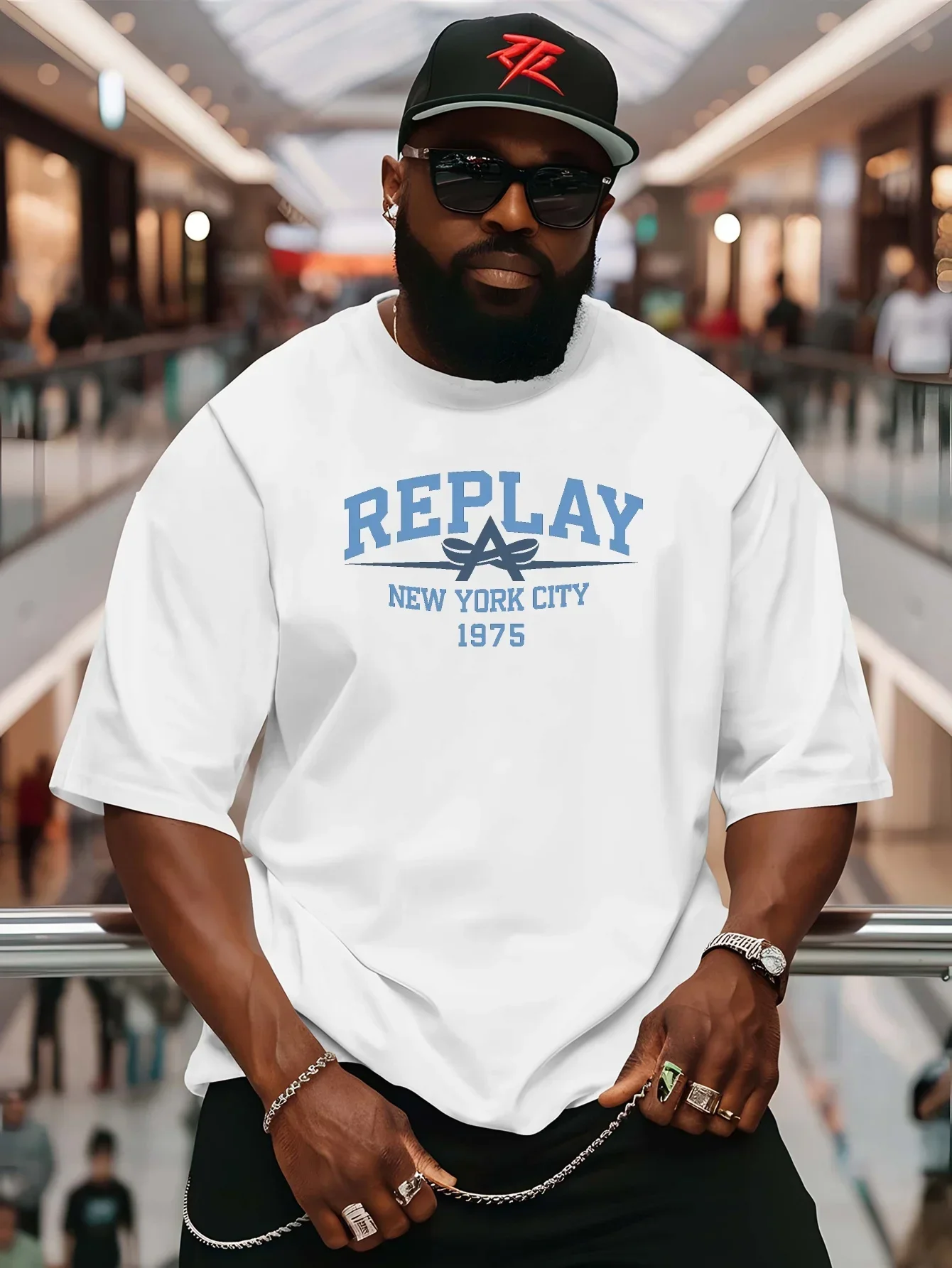 Camiseta de algodón de verano para hombres y niños, camisetas con estampado de Brooklyn, camisetas de moda masculina con letras REPLAY, ropa de manga corta, ropa informal estilo Harajuku