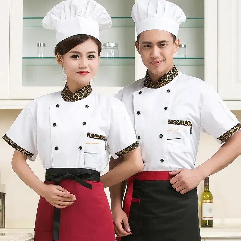 Top Summer Tooling Cook High Hotel Men Service Clothes uniforme a maniche corte Wear Chef Quality Working Work Restaurant