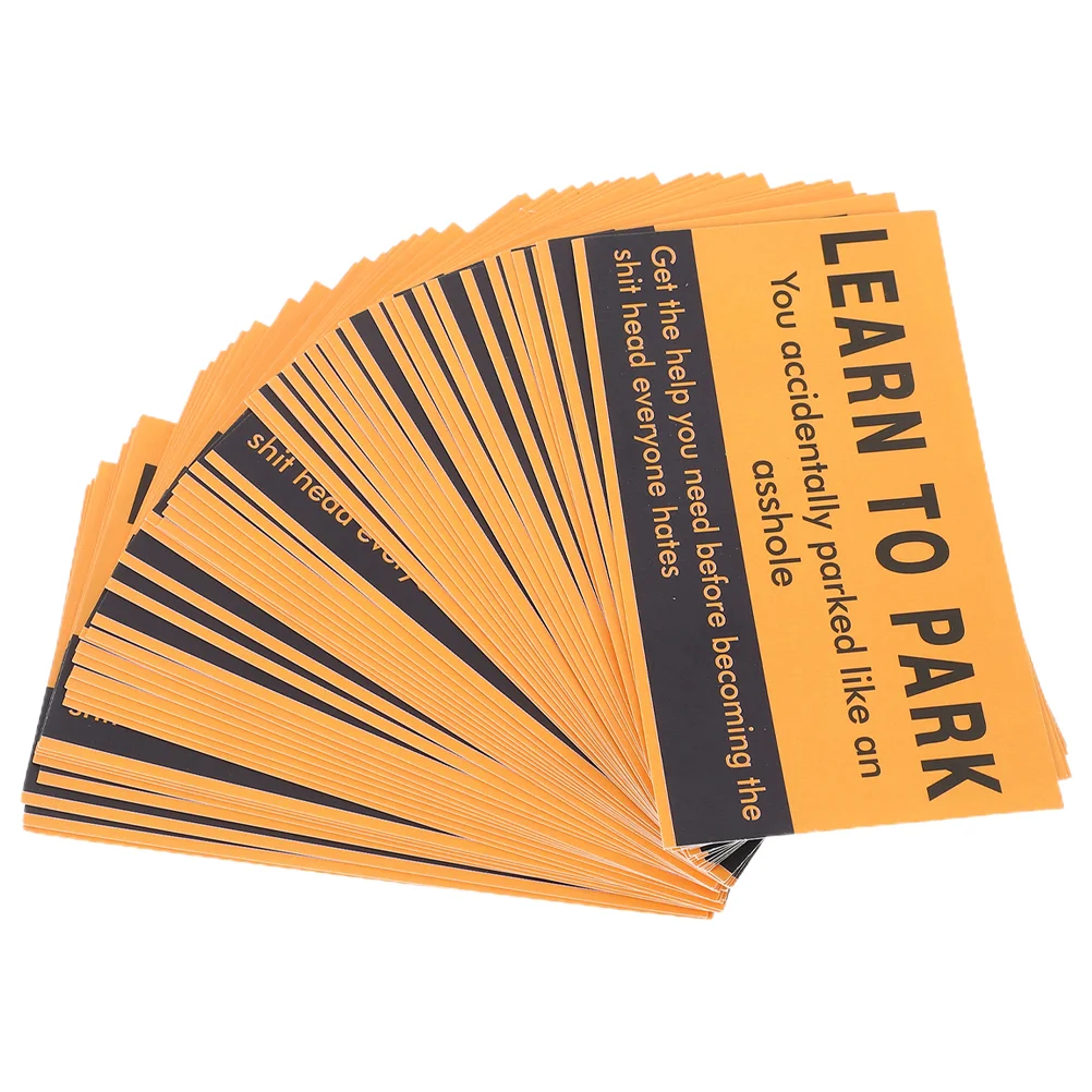 50pcs Learn To Parking Card  Bad Parking Warning Card Sign Novelty Business Cards Parking Violation Tickets Do Not Park Here Car