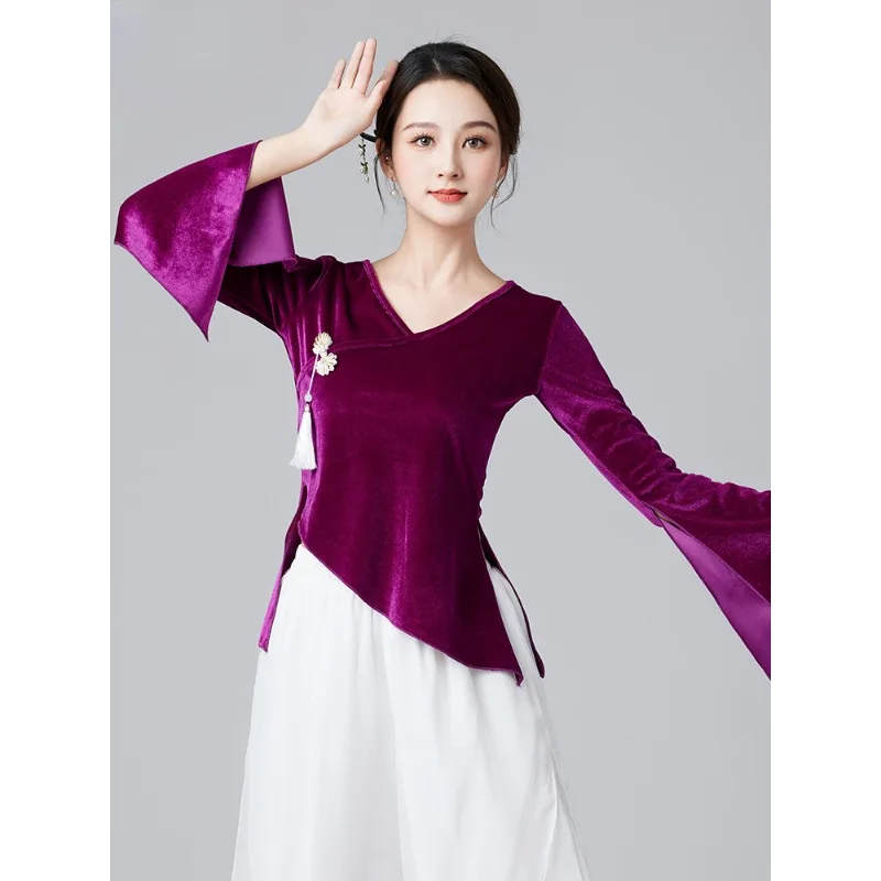 Belly dance clothing gauze clothing classical body rhyme clothing antique elegant acrobatics national style body rhyme coat.