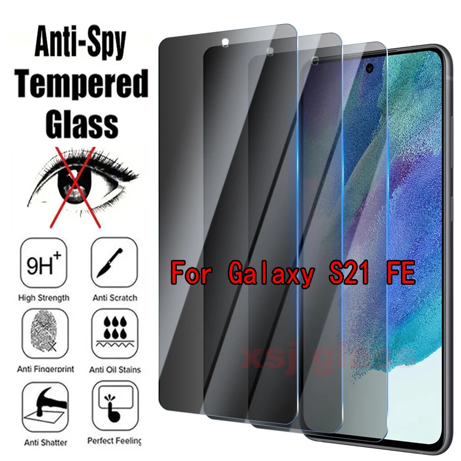 

2Pcs Privacy Tempered Glass For Samsung Galaxy S21 FE 5G Anti Spy Screen Protector Film