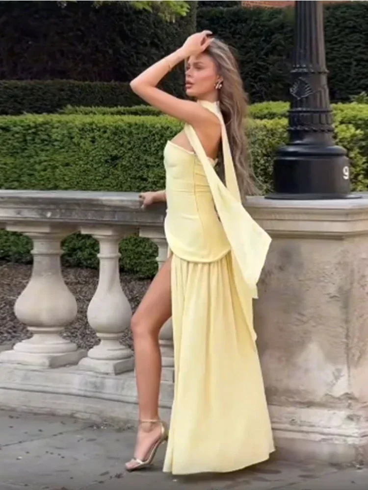 feather dress for women AKIRA Light As A Feather Maxi Dress