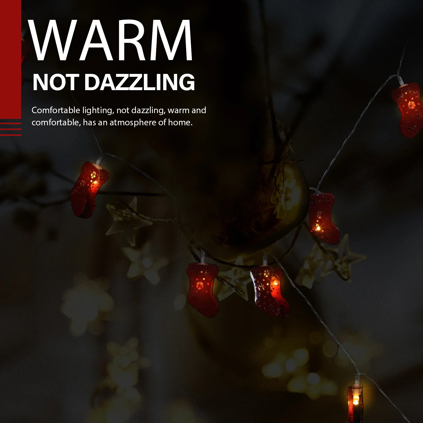 

Christmas Sock Lights 3M Warm Decorative String Lamp for Home Party Garden Outdoor Xmas Scene Lighting Red Prop