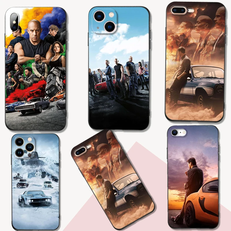 Black tpu case for iphone14 13 12 11mini pro MAX 5 5s se 2020 6 6s 7 8 plus x 10 XR XS cover Hot Movie Fast and Furious