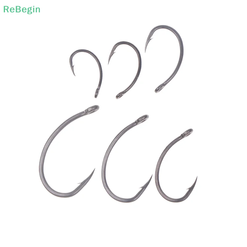 50Pcs Curve Shank Professional Series Carp Hooks Hair Rigs Portable Tackle Tools 2# 4# 6# 8# 10# Fishing Tackle Gear Accessories image 4