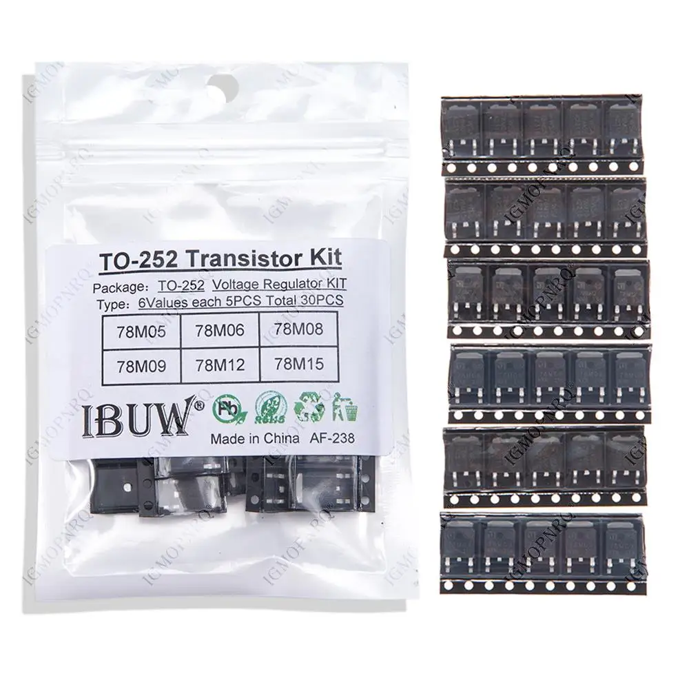 6Kinds*5PCS=30PCS TO-252 Transistor Kit hjxrhgal 78M05 78M06 78M08 78M09 78M12 78M15 each 5PCS