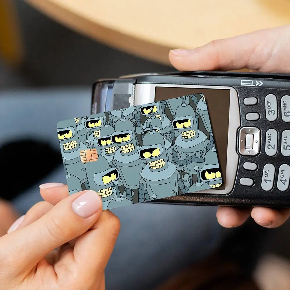 أنيمي F-Futurama B-Bender الفن أنيمي ملصق فيلم غطاء الجلد لبطاقة الائتمان بطاقة الخصم البنك الجبهة