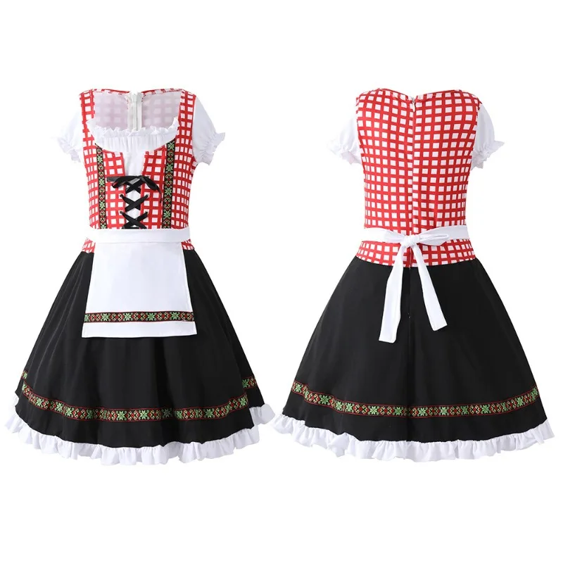 

New Cosplay Costume Traditional Beer Festival Maid National Style Printing Dress Theme Party Role Playing Outfits for Girls