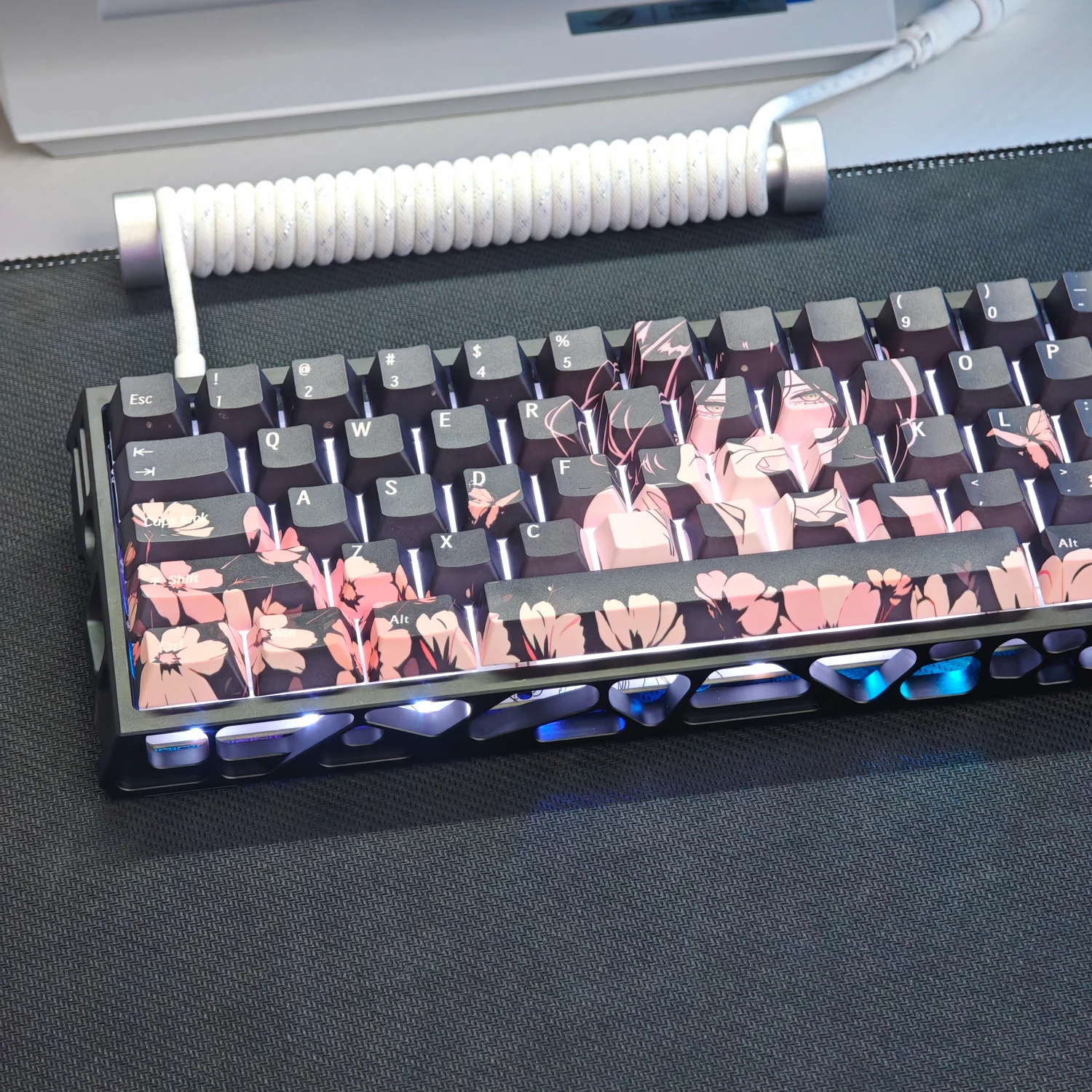 

73 клавиши Reze Keycaps Chreey Height PBT Гравировка 2d Анимационная игра Пользовательские колпачки для клавиш для механических клавиатур Wooting 60 65 67 68