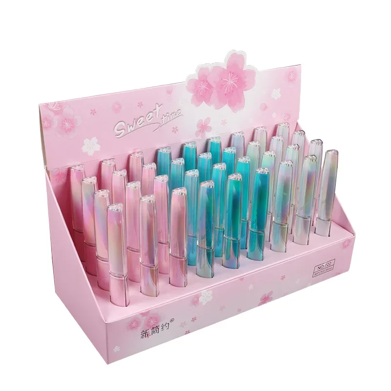 

36PCS Creative Personality Aesthetic Gel Pen Writing Full Needle Tube 0.38mm Signature Pen Office Students Stationery