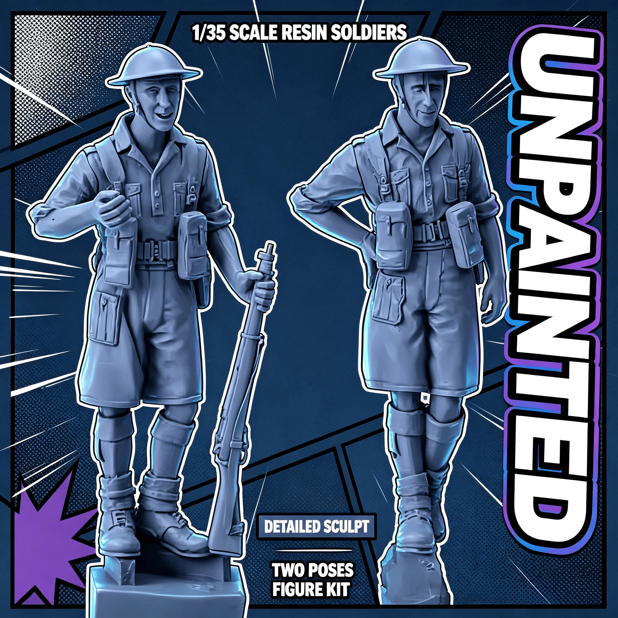 Kit de modélisme en résine à assembler, échelle 1/35, GK, deux membres de l'équipe 8, non peint, nécessite un assemblage.