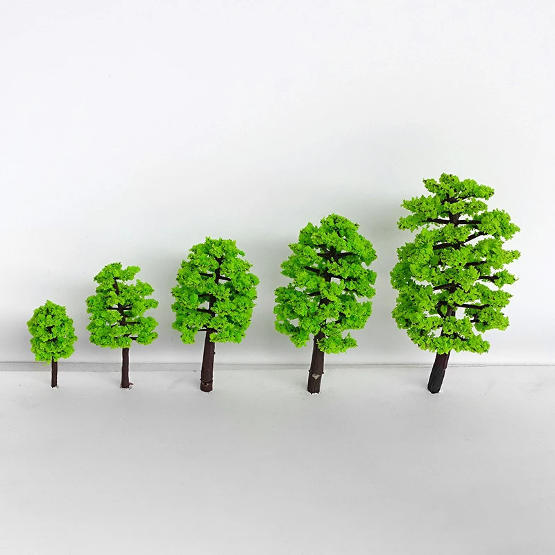 10Pcs Train Layout Tree Building DIY Ature Toys 7cm Model Trees Micro Landscape Decoration Scale Architectural Model