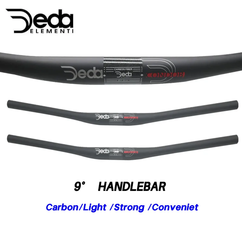 DEDA  carbon handlebar 31.8mm * 600-800MM Carbon Mountain Bike Bicycle Handle Bar UD Matte MTB Handlebar 4 upsweep 9 backsweep