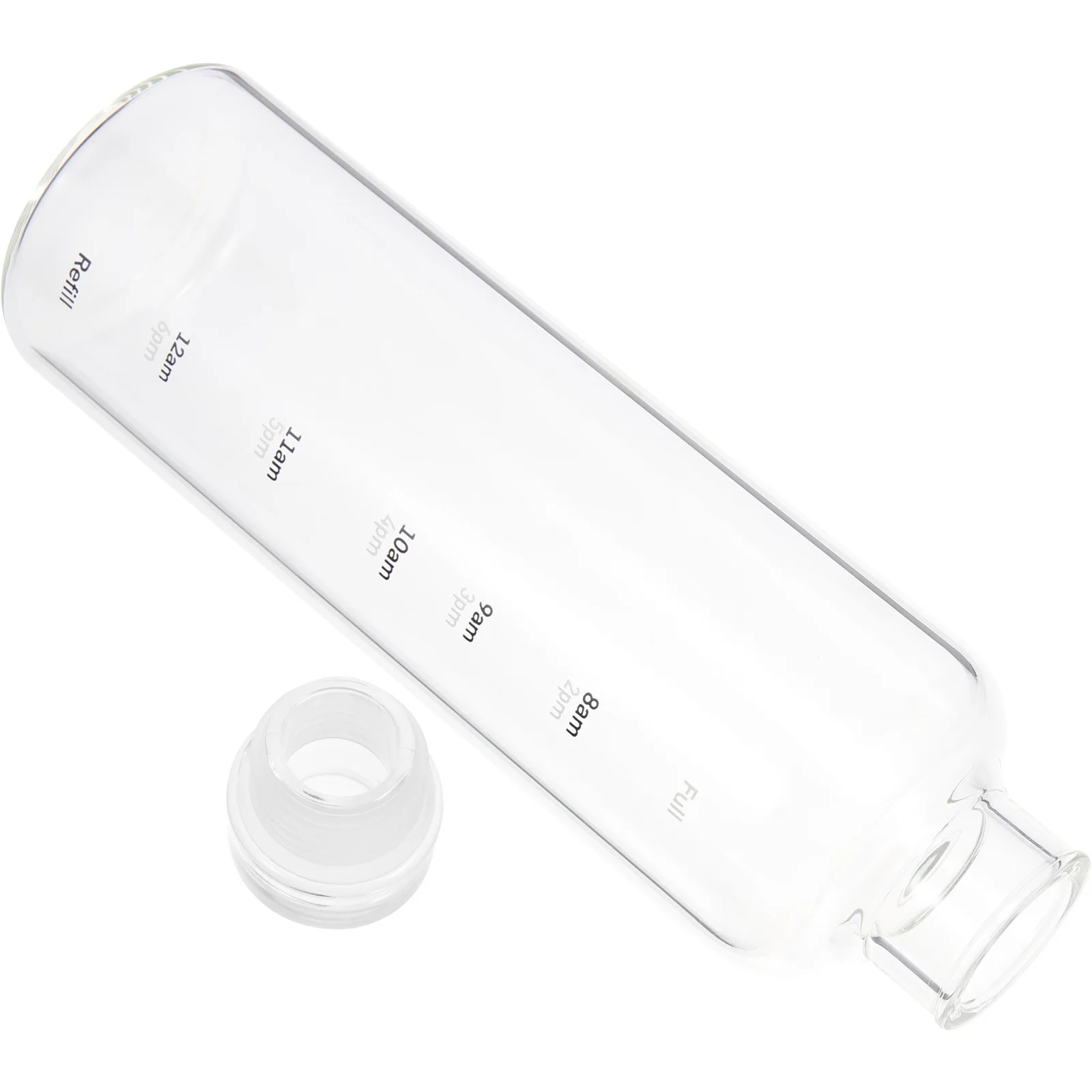 

Leakproof Portable Clear Glass Water Bottle Sealing Lid for Travel Office School with Time Scale Hydration Tracker