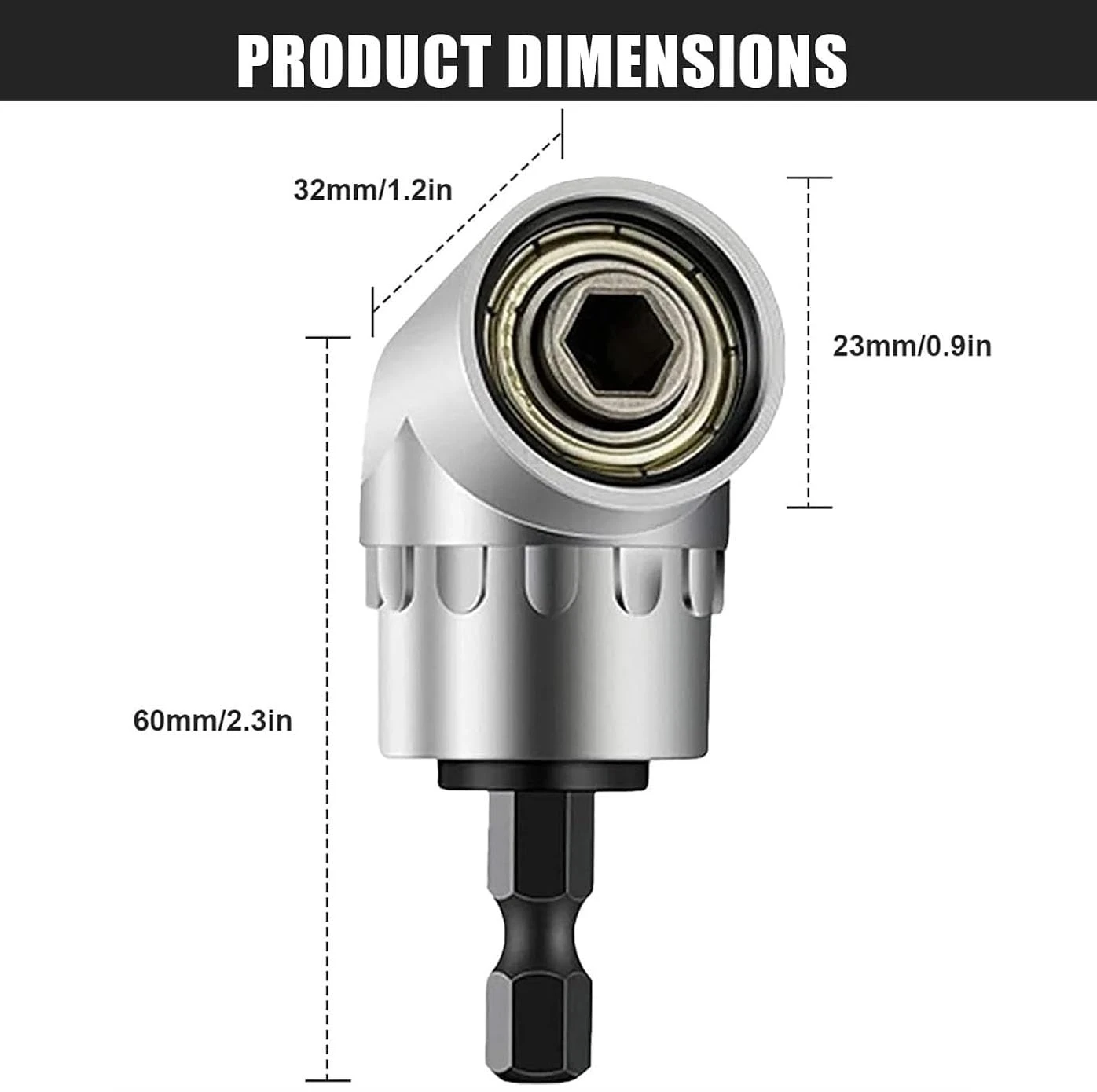 105 Degree Angle Screwdriver Set Holder Adapter Adjustable Bits Nozzles Angle Screw Driver Tool 1/4