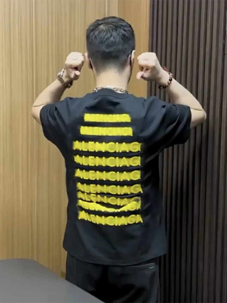 

Летняя мужская футболка в американском ретро-стиле с принтом букв, свободного кроя, с круглым вырезом, универсальная, дышащая, из хлопка.