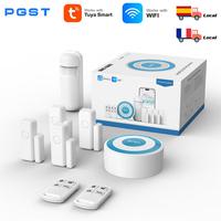 PGST TUYA WIFI DIY Smart Home Security Alarm System Wireless Home Alarm Door Alarm System Work Smart Life APP Control with Alexa