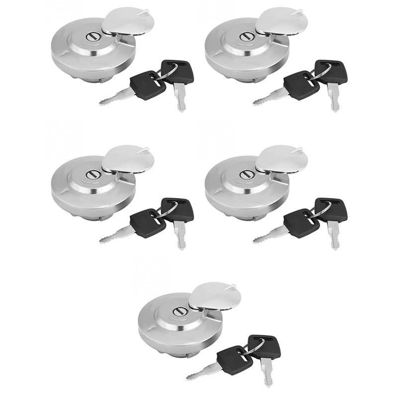 5X Motorcycle Aluminum Fuel Tank Cap With 2 Keys Motorbike Gas Tank Cover For Honda Magna Shadow VLX VT 600 Rebel 250