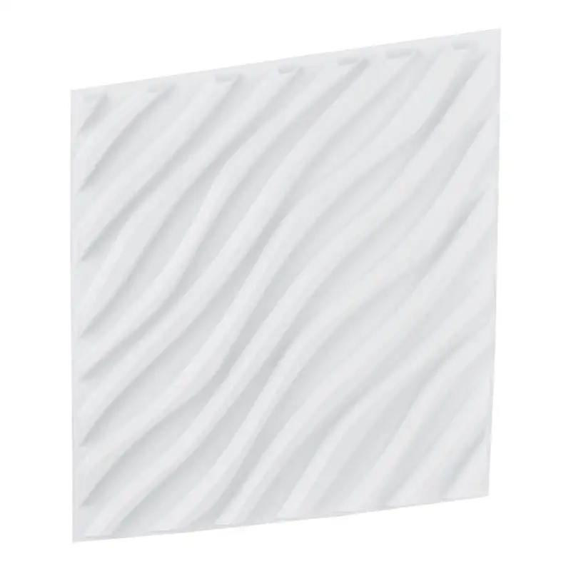 

3D wall panels, set of 12, 50x50 cm PVC - Modern minimalist wall covering, 2.97m² coverage, interior decoration for ceilings, bedrooms, living rooms and playrooms, matte white