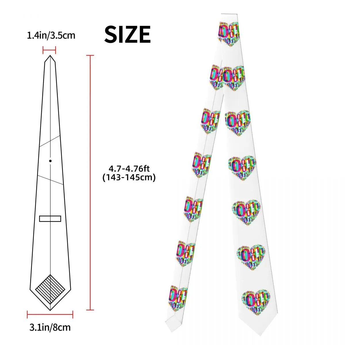 Мужской галстук Binary Love, шелковый полиэстер, тонкие галстуки, костюмы для вечеринок, классический галстук Gravatas