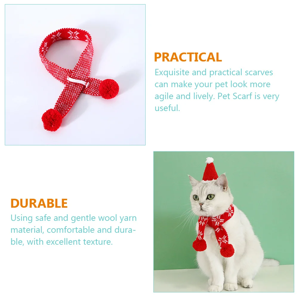 

Christmas Snowflake Scarf Pet Holiday The Dog Christmas-themed Funny Yarn Knitted for Dogs Cat