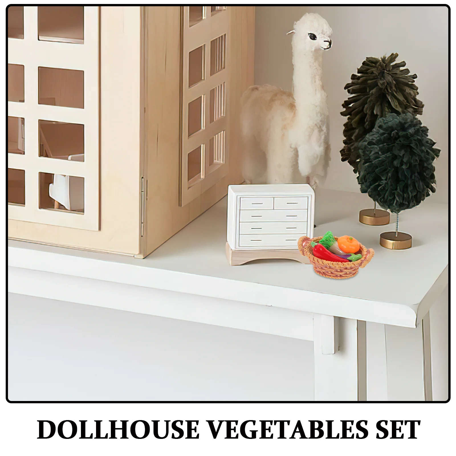 4 stuks poppenhuis groentemand miniatuur speelvoedselset realistische mini keuken scène decoratie voor boodschappen display hars