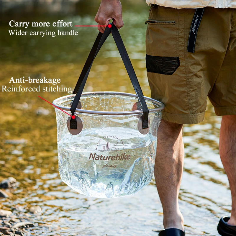 Naturehike Foldable 20L Round Bucket Outdoor Bbq Travel Portable Collapsible Water Container Storage Bucket Camping Equipment