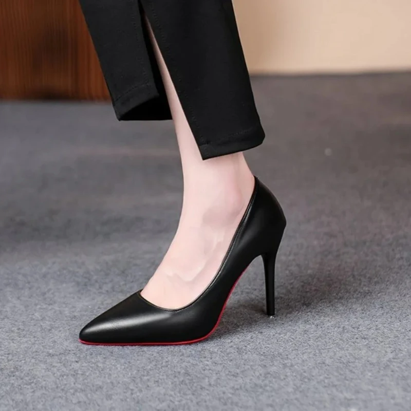 Sexy Red Bottom Women High Heels Classic Ladies Pumps Autumn Leather Dress Heel Shoes for Women Banquet Wedding High Heels view 6