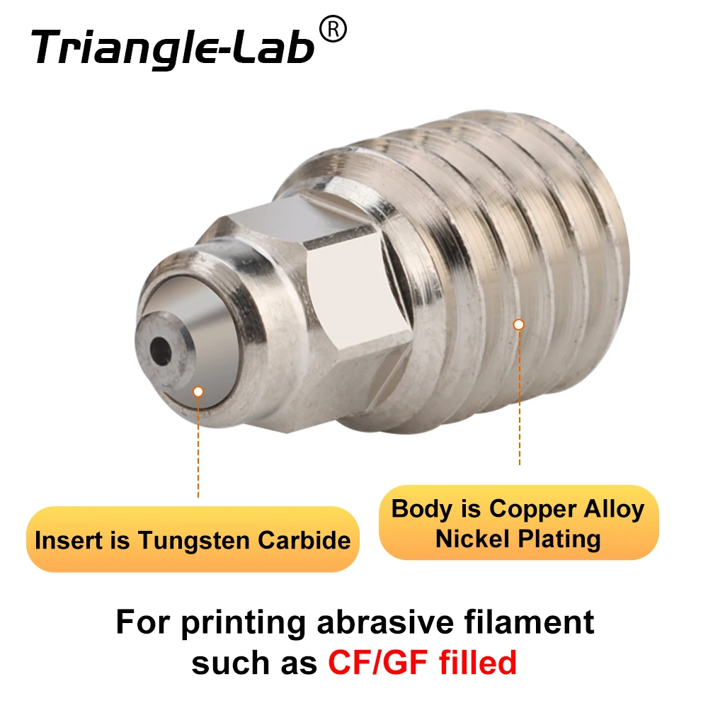 Imagem -04 - Bocal Trianglelab tz Zstc Carboneto de Tungstênio Banhado a Cobre Alta Temperatura Resistente ao Desgaste para tz Hotend Bambulab x1 p1 Novo