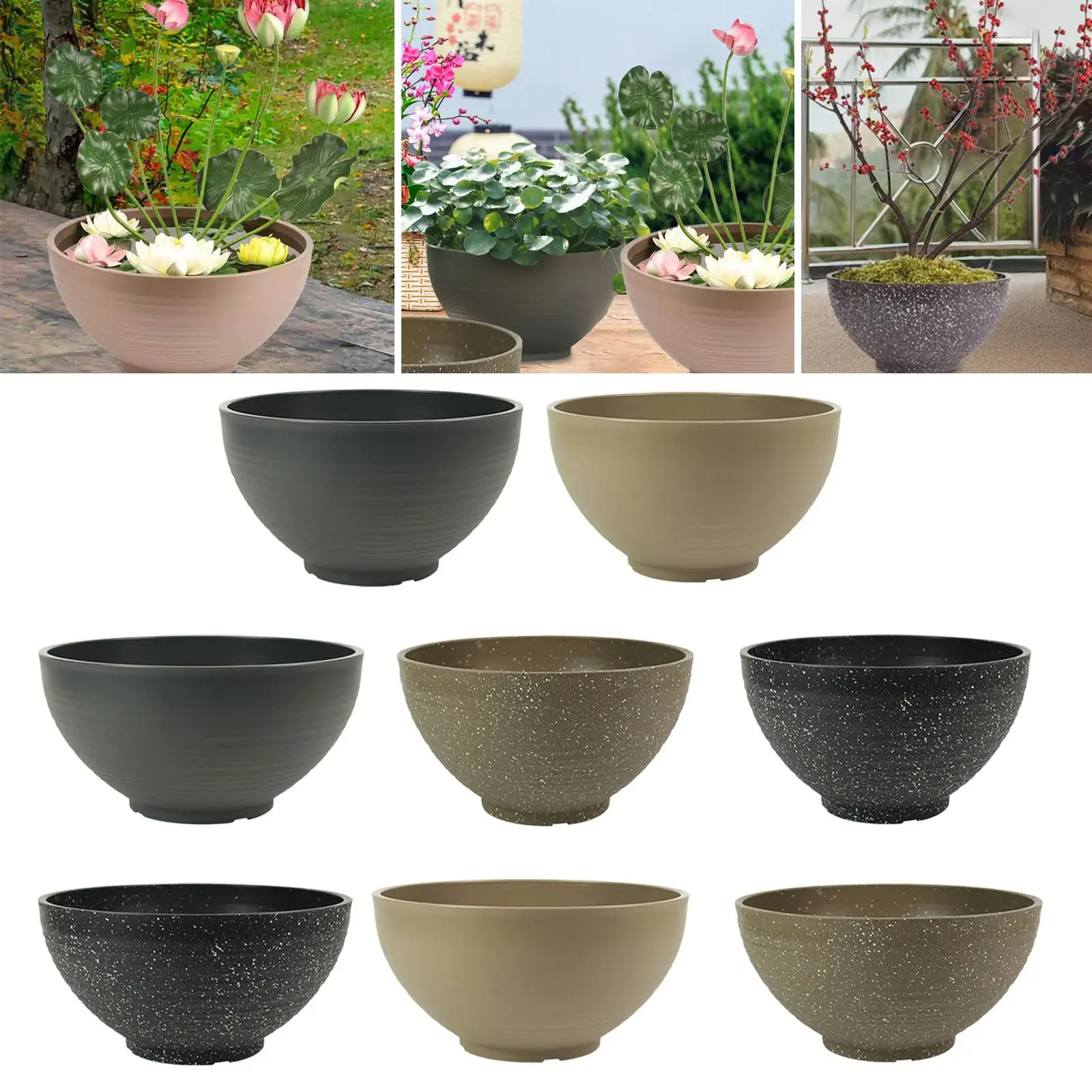 Garden Bowl Planter Floating Plant Pot Bonsai Ornament Gift Hydroponic Planter Water Plant Pot for Office Outdoor Indoor Home