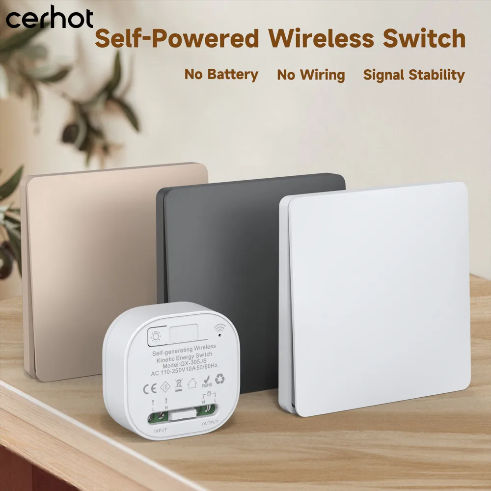 

Cerhot умный дом автономные беспроводные переключатели для освещения комплект кинетических выключателей света удаленные выключатели света беспроводная кнопка